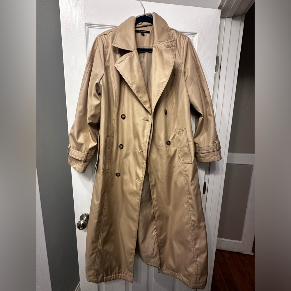 Chadwick’s sz 14 trench coat beige long